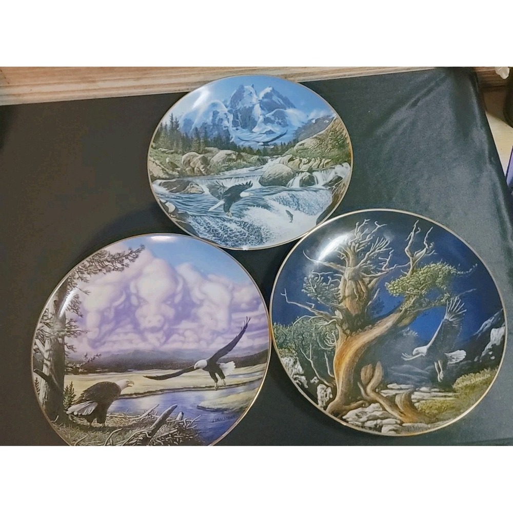 Lot 3 Danbury Mint Spirits of‎ the Wild John Van Straalen Eagle Plates 1994